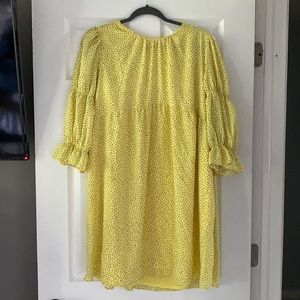 Yellow patterned babydoll dress